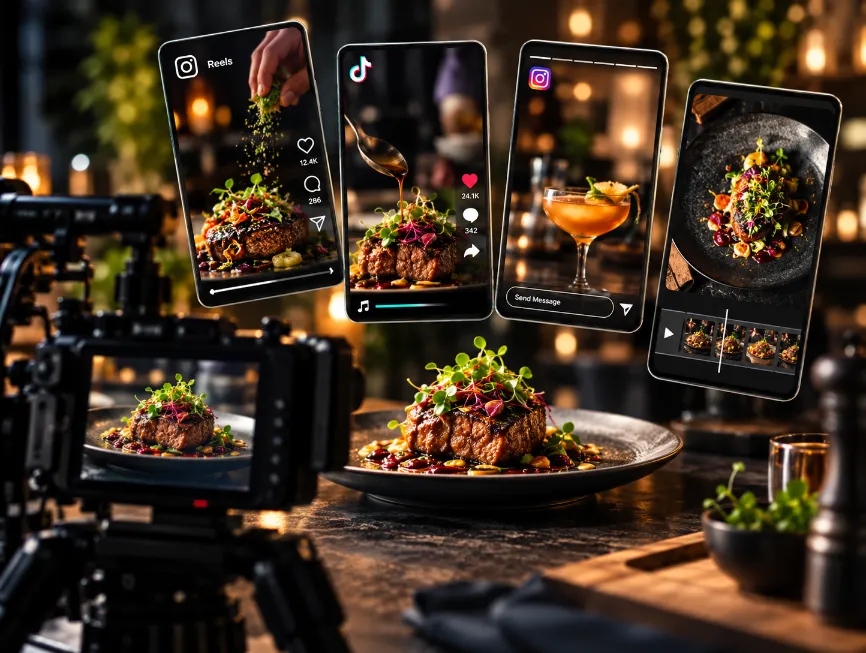 Restaurant social media content production by CineGrow