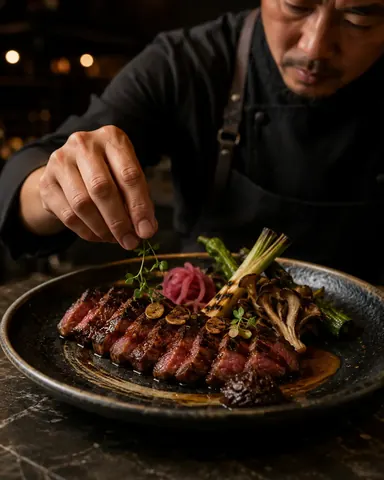 Japanese steak food photography by CineGrow