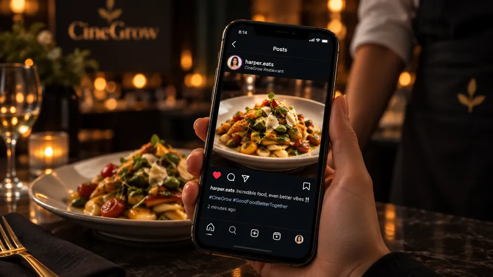 Show & Unlock in a restaurant audience growth campaign